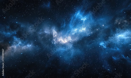 Background universe in blue shades, flickering, stars © jamrut