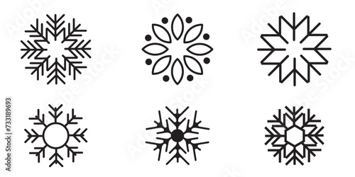 snow flake vector, hand drawn snow flake