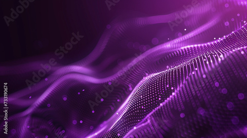 Purple color background made of halftone dots and curved lines