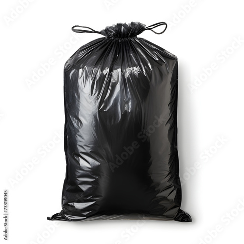 black garbage bags isolated on transparent background. photo