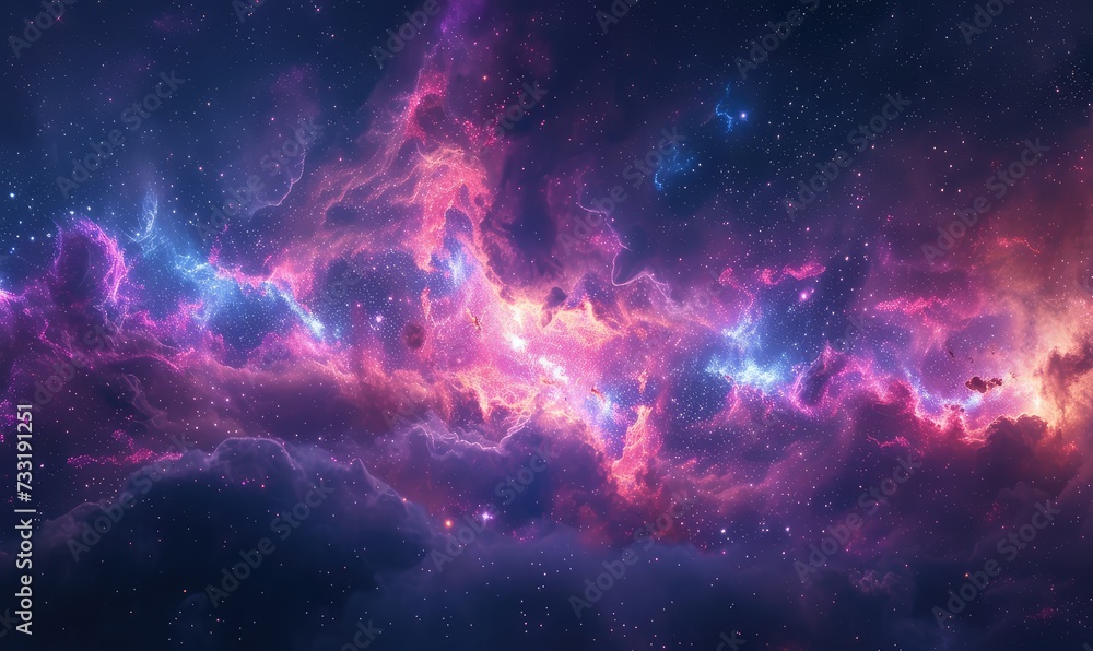 Fototapeta premium Colorful space galaxy cloud nebula. Stary night cosmos. Universe science astronomy. Supernova background wallpaper