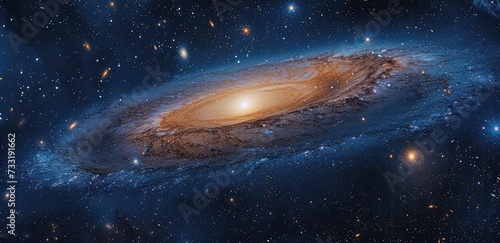 Beautiful accurate wide view of the cosmic galaxy andromeda and consellation