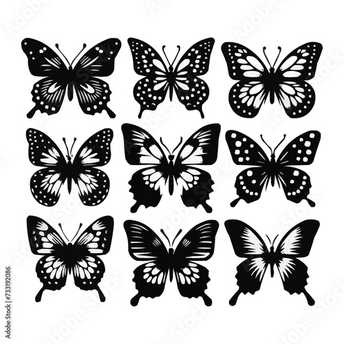 silhouettes Vector collection white background
