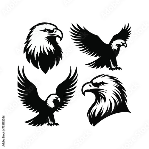 silhouettes Vector collection white background