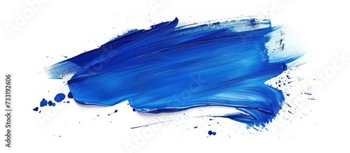 Detailed of blue block hand paint texture isolated on white background. Generated AI photo