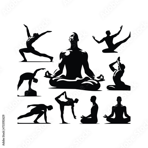 silhouettes Vector collection white background