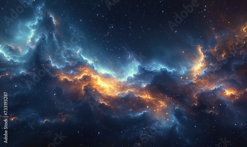 beautiful mystical universe, stars and galaxies. photorealistic image © jamrut