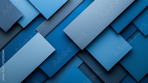 Sparse geometric arrangements in shades of blue and gray convey a sense of or...