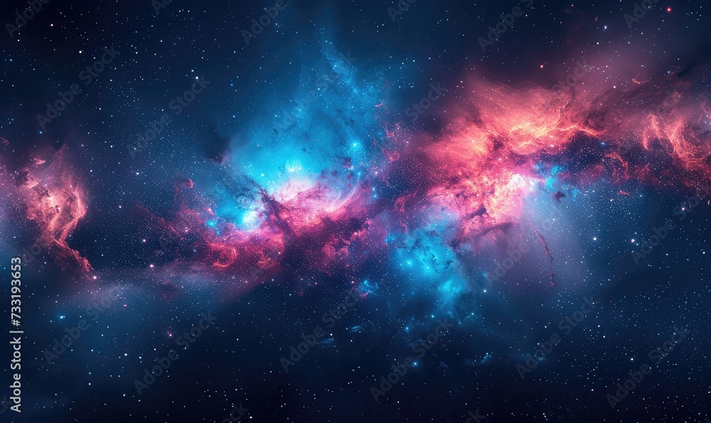 Space background with stardust and shining stars. Realistic colorful cosmos with nebula and milky way. Blue galaxy background. Beautiful outer space. Infinite universe Space background with stardust and shining stars. Realistic colorful cosmos with nebula and milky way. Blue galaxy background. Beautiful outer space. Infinite universe