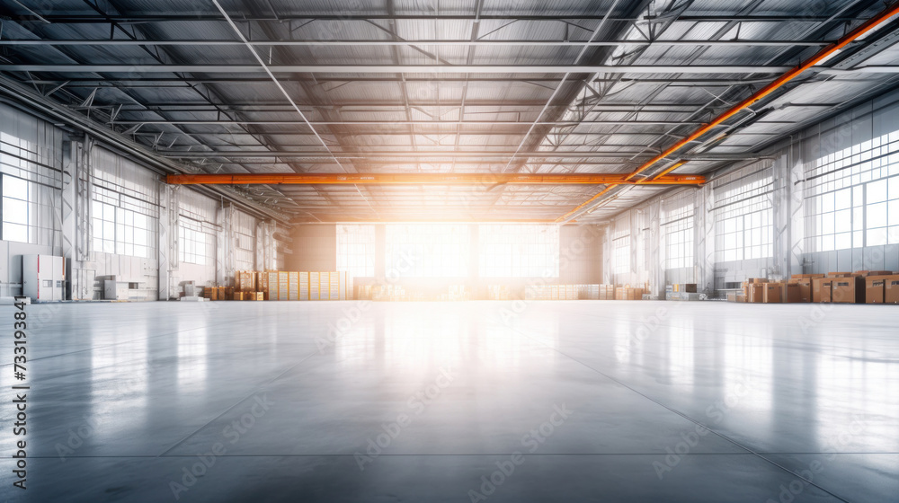 Modern factory, warehouse, shop or store, space on concrete floor for industrial. Modern factory, warehouse, shop or store, space on concrete floor for industrial.
