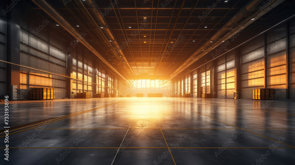 Modern factory, warehouse, shop or store, space on concrete floor for industrial. Modern factory, warehouse, shop or store, space on concrete floor for industrial.