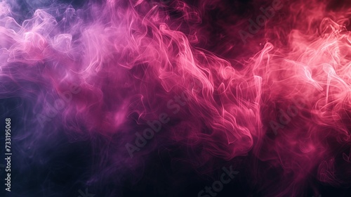 A magenta neon smoke isolated on a black background. The smoke looks like a laser, glowing and dazzling everything it illuminates. 