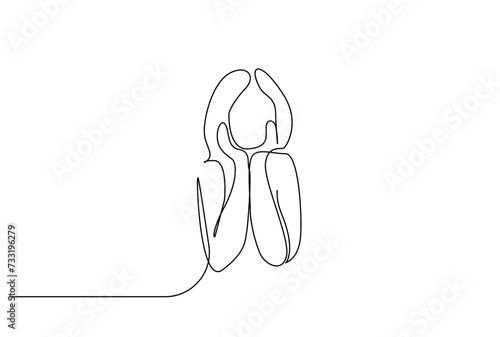 young woman thoughtfully bored waiting one line art design