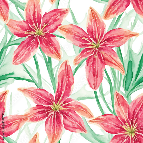 Watercolor flower seamless pattern