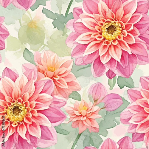 Watercolor flower seamless pattern