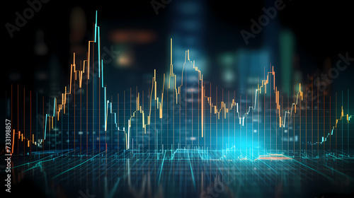 Stock market chart line concept, business chart on stock market background © Derby