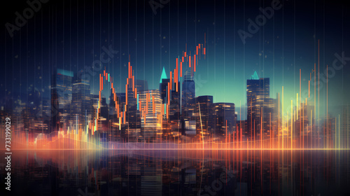 Stock market information technology concept illustration, illustration that can be used to analyze financial statements © jiejie