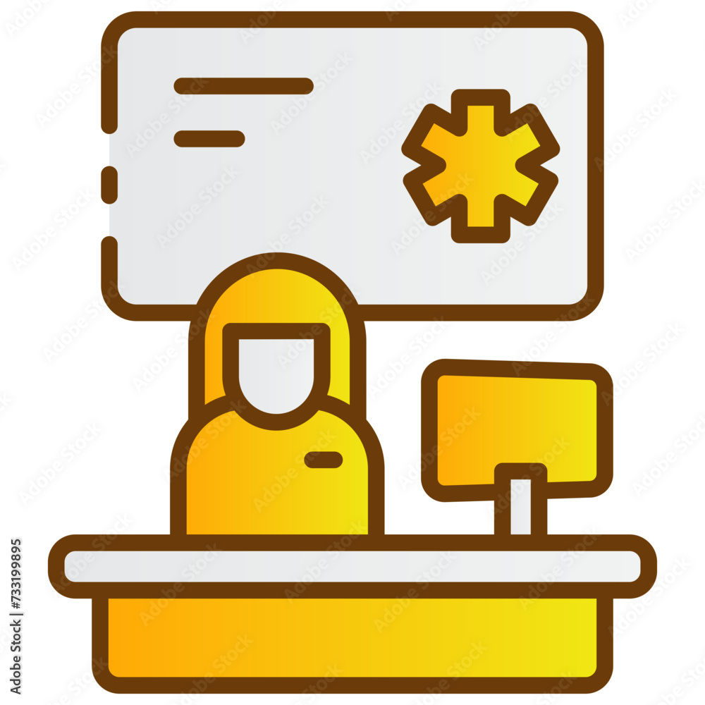 yellow and gray greient color icon doctor office  icon office