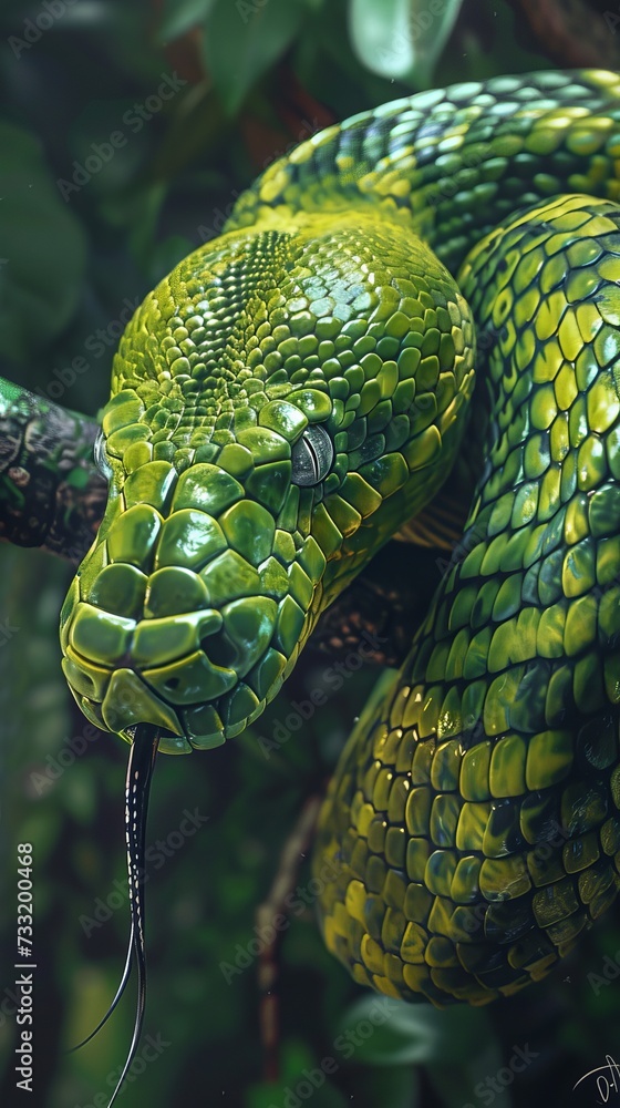 Fototapeta premium Green tree python