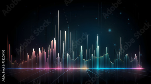 Stock market chart line concept, business chart on stock market background
