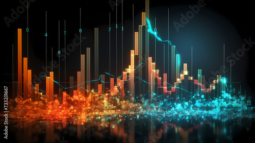 Stock market information technology concept illustration, illustration that can be used to analyze financial statements © jiejie