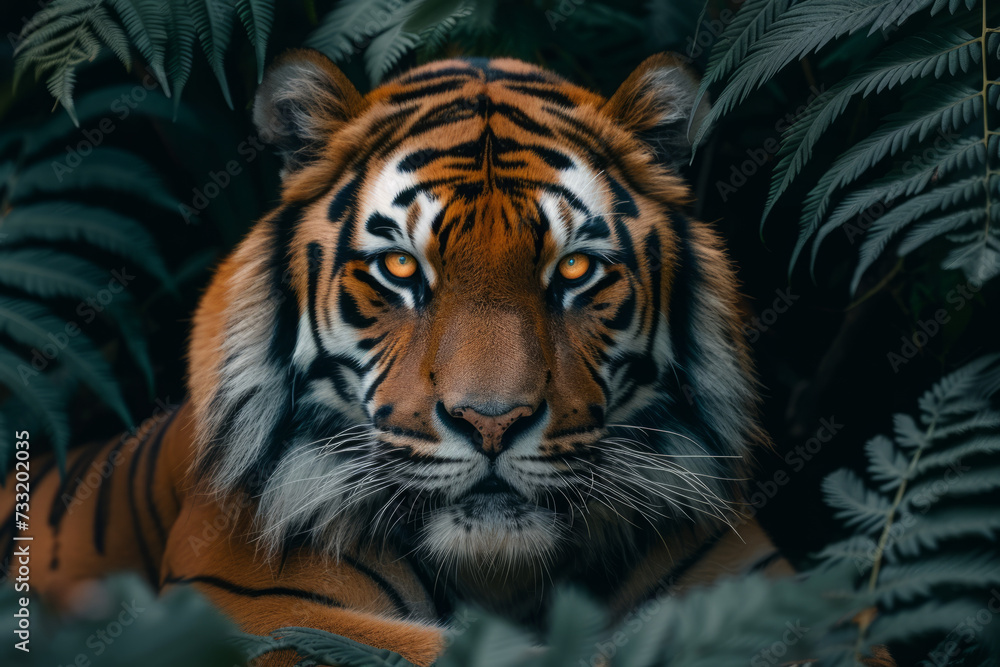 Close-up of a tiger's face Close-up of a tiger's face