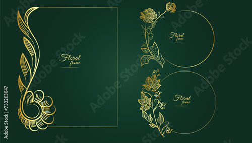 Flower Decorative Gold Frames And Borders Floral frame

