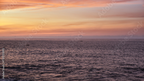 beautiful sunset over the sea, puerto de la cruz, tenerife