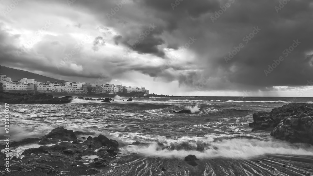 storm in the sea, puerto de la cruz, tenerife