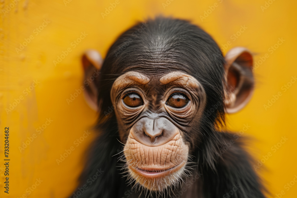 A close-up portrait of a monkey A close-up portrait of a monkey