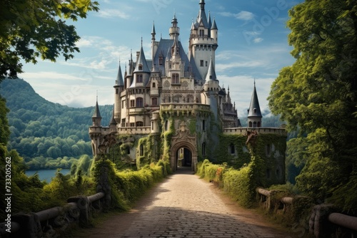 A wonderful cute princess castle in a fairytale style, a wonderful cute princess castle in a fairytale style. Ai generated