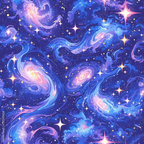 universe, stars night sky as background on a seamless tile, ai generated