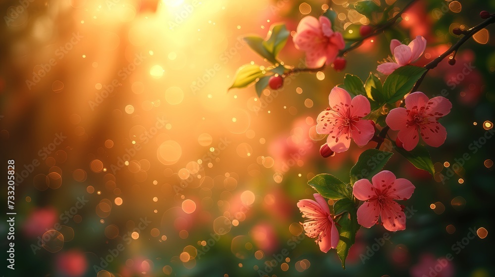 Bliskie zdjęcie różowych kwiatów na drzewie. Tło. Tapeta.