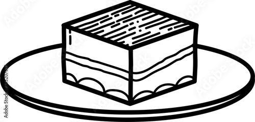 Tiramisu Outline Illustration Vector