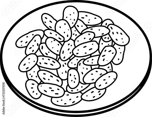 Gnocchi Outline Illustration Vector