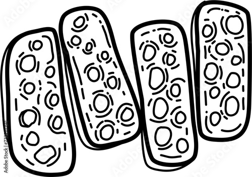Focaccia Outline Illustration Vector