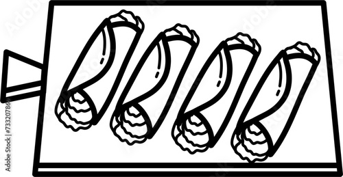 Cannoli Outline Illustration Vector