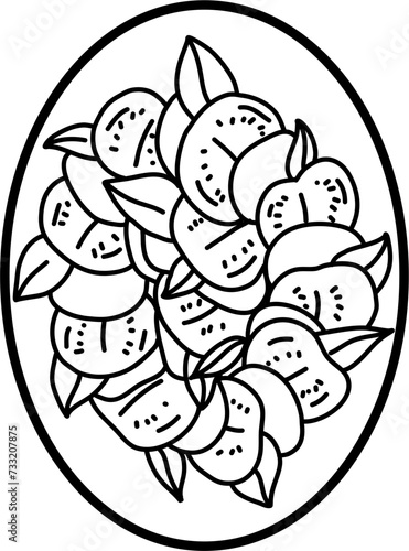 Caprese Salad Outline Illustration Vector