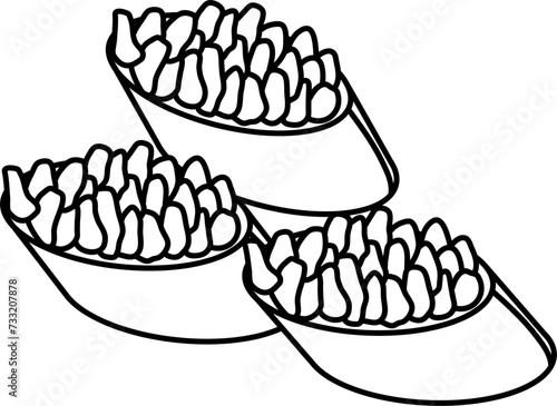 Bruschetta Outline Illustration Vector