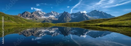 Reflective Lake: Nature's Beauty, Mirrored Serenity, Tranquil Waters, Scenic Reflections, Calm Lake, Majestic Landscape, Mirror-Like Surface, Serene Atmosphere, Natural Symmetry, Reflective Beauty 