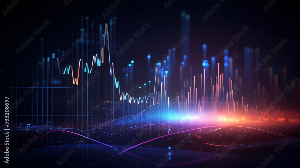 custom made wallpaper toronto digitalStock market abstract background, economic and infographic concept