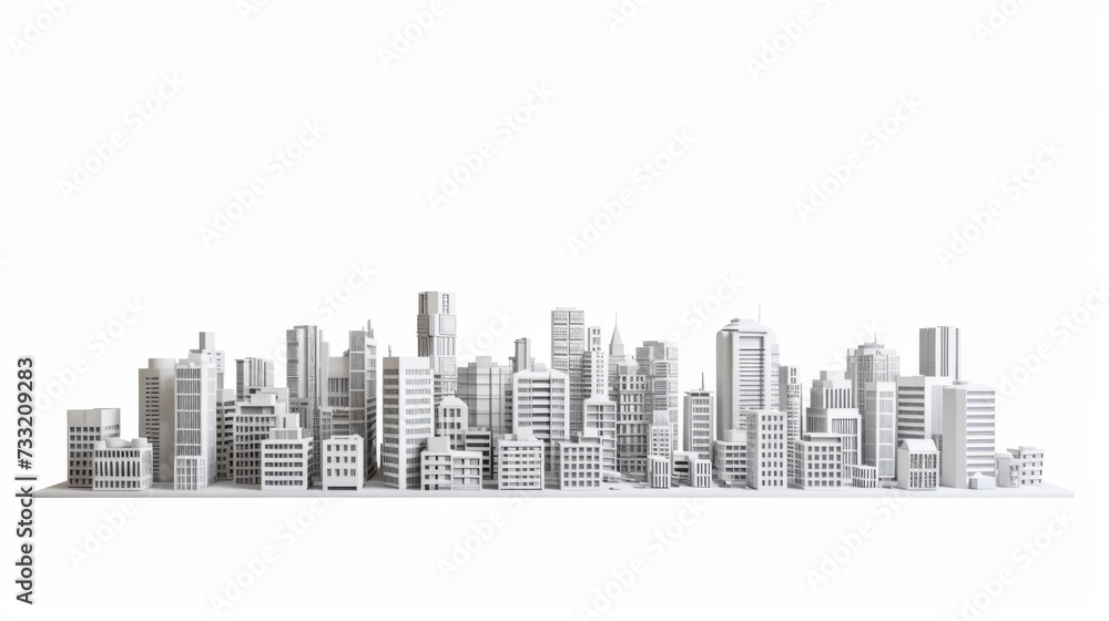 Flat city with many buildings. Flat city with many buildings.