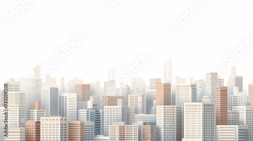Flat city with many buildings.