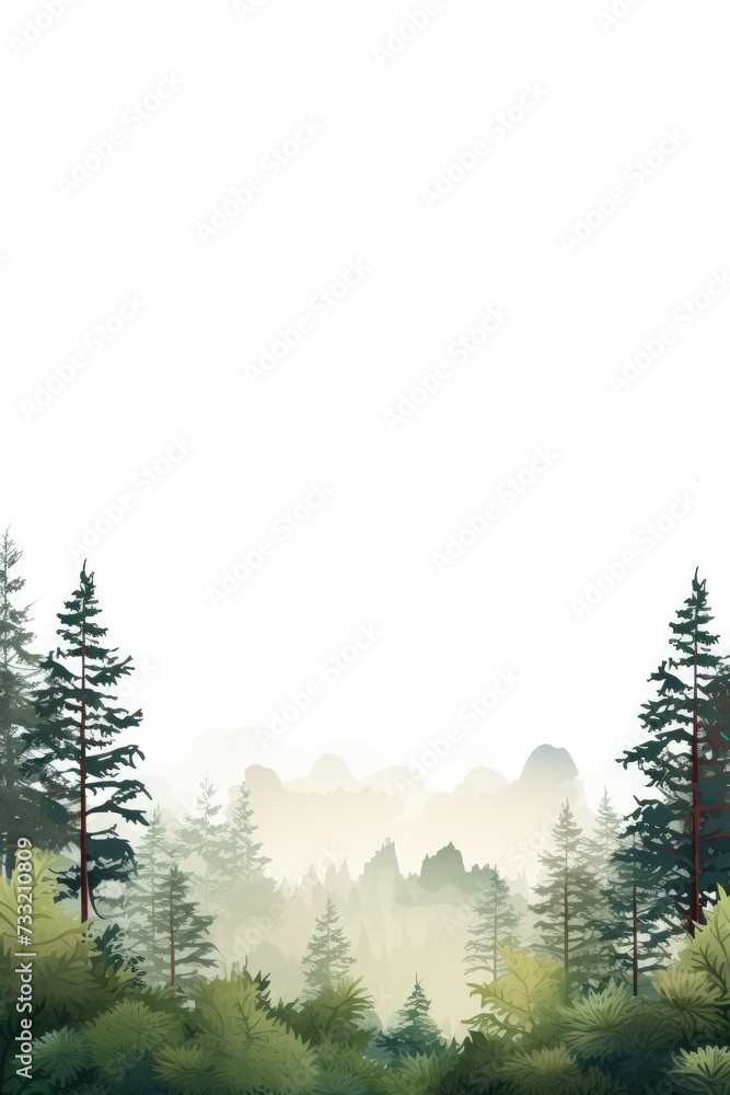 Fototapeta premium Beautiful forest against a foggy background,Misty forest.