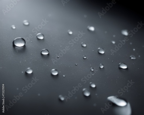 Glistening Water Drops on Dark Surface - Illustration for Graphic Design