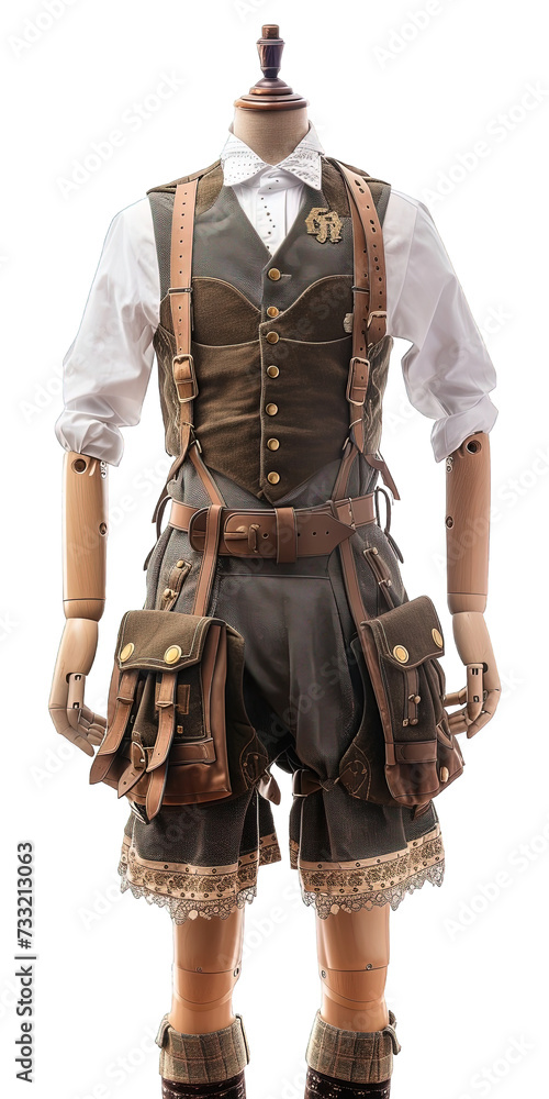 Lederhosen Display on Mannequin Isolated Lederhosen Display on Mannequin Isolated