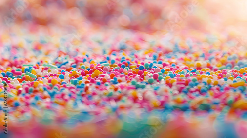 Colorful candy sprinkles or jimmies, filling the frame. Graphic banner photo