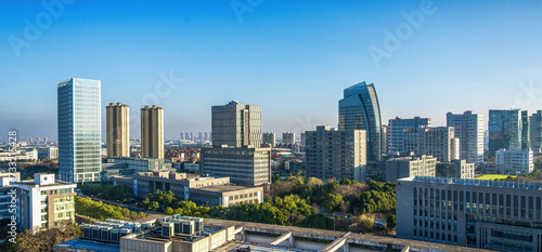 Modern Cityscape with Blue Sky