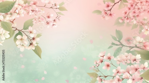 Spring cherry blossoms against a pastel spring background