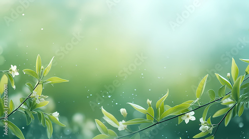 Spring season, vibrant green background